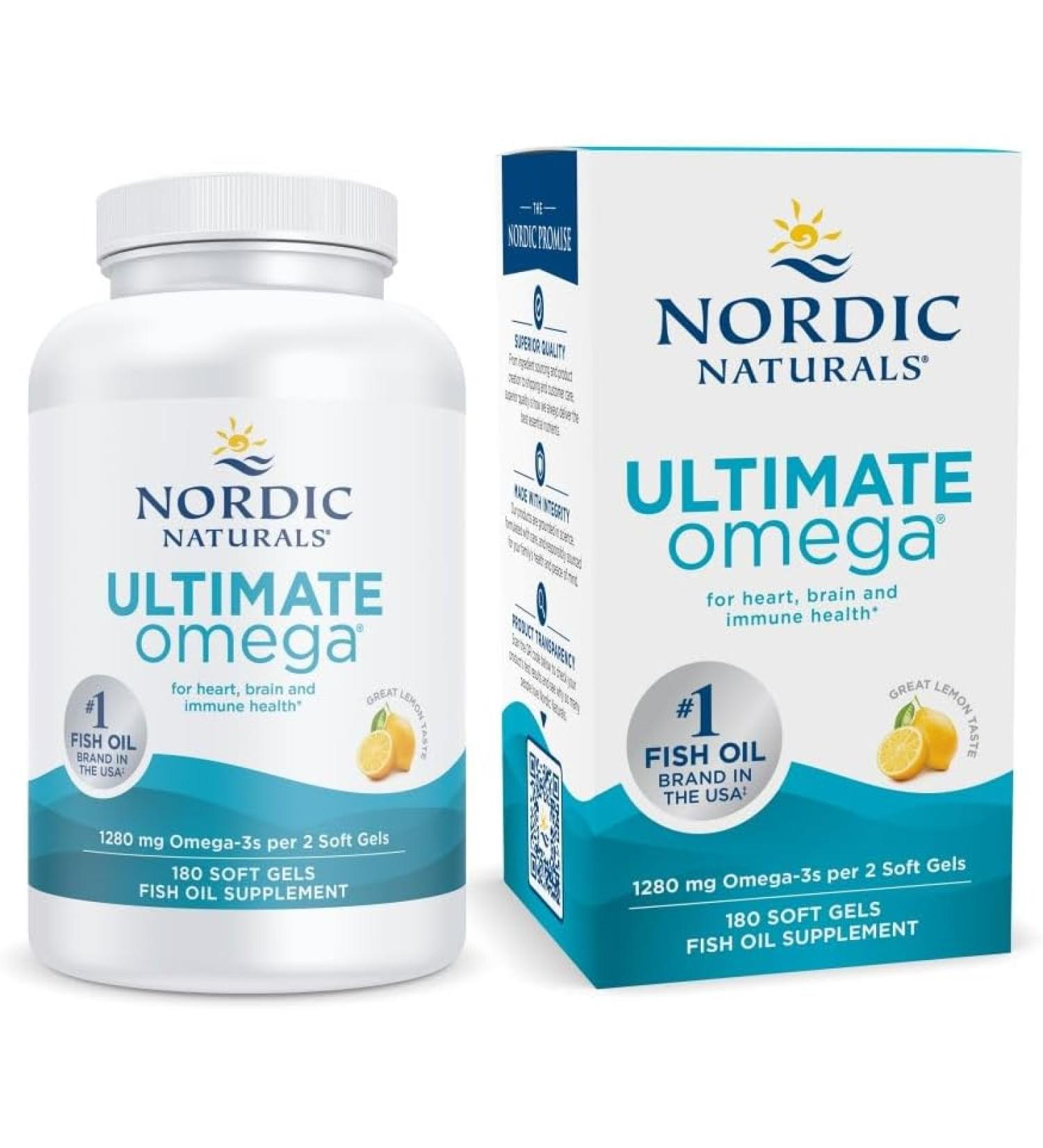 Nordic Naturals Ultimate Omega Lemon 1280 mg 180 Soft Gels Nordic Naturals Ultimate Omega Lemon 1280 mg 180 Soft Gels